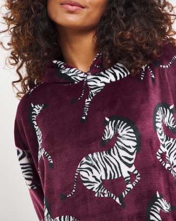 Zebra Print Hooded Lounge Dress