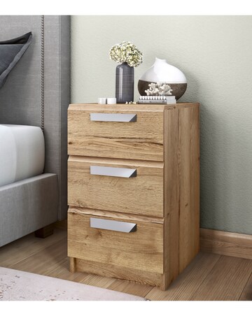 Lugo Assembled 4 Piece Bedroom Package (2xBedside, Wide Chest, 3 Door Wardrobe)