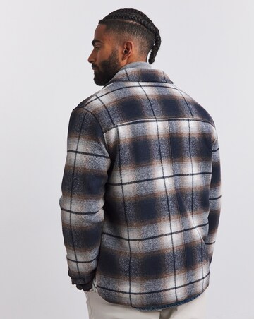Faux Wool Check Zip Detail Shacket
