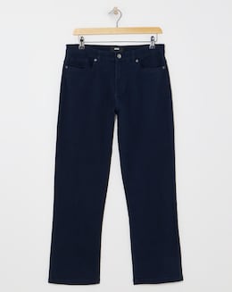 Navy Loose Fit Stretch Gabardine Jeans