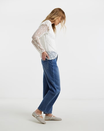 White Lace High Neck Long Sleeve Top