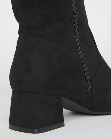 Claudia Block Heel Knee Boots - Extra Wide Fit (EEE) Super Curvy/Curvy Plus Calf
