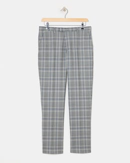 Grey Check Regular Fit Suit Trouser