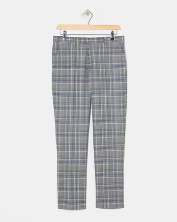 Grey Check Regular Fit Suit Trouser