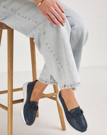 Heavenly Soles Carol Leather Sporty Loafers Extra Wide EEE Fit