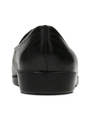 Clarks Black Georgia Shoes -Wide Fit (E)