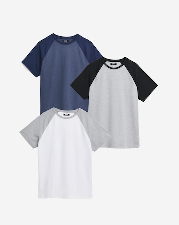 3 Pack Raglan T-Shirts Long Length