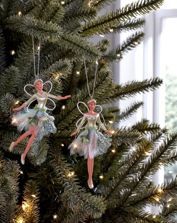 Gisela Graham Snowdrop Fairy Decorations - Set of 2