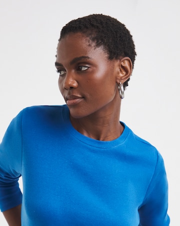 Cobalt Blue Crew Neck Long Sleeve T-Shirt
