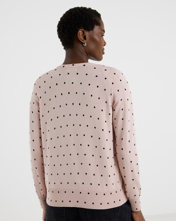 Eversoft Spot Print Crew Neck Cardigan