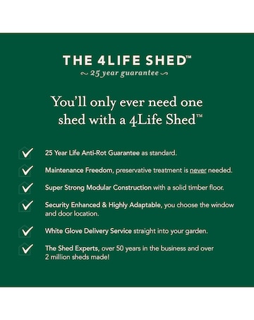 4LIFE Apex Shed 6x8 - Double Door - No Window (Home Delivery)