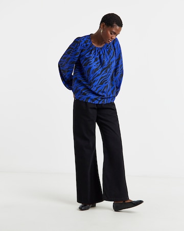 Printed Woven Raglan Sleeve Blouse