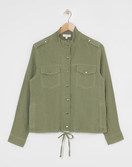 Green Textured Utility Jacket