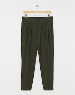 Tailored Flannel Pleat Front Trouser