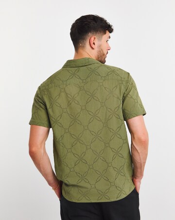 Cuban Collar Embroidery Shirt