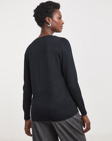 Black V Neck Cardigan