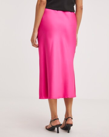 Pink Satin Slip Skirt