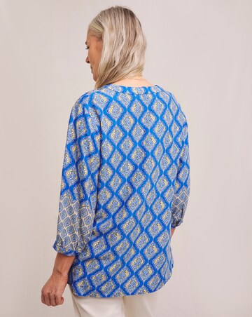 Julipa Mix Print Notch Neck Blouse
