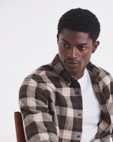 Timberland Mid-Weight Flannel Check Shirt - Brown