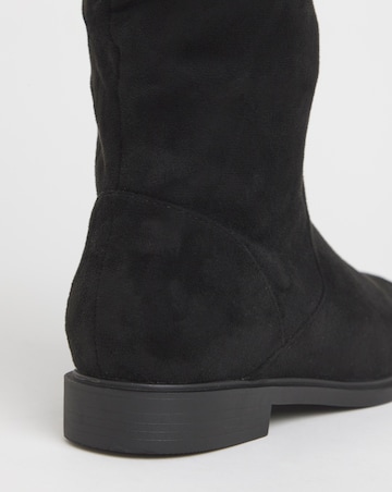 Pebble Knee High Ruched Boots - Extra Wide Fit (EEE) & Super Curvy Calf