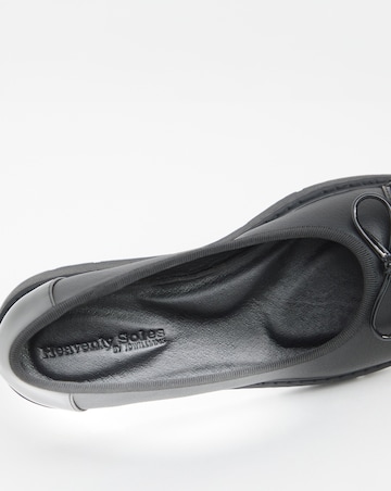 Heavenly Soles Josie Low Wedge Ballerina Shoe Wide E Fit