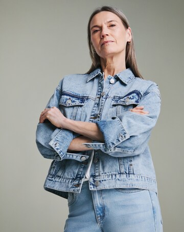 Blue Oversized Trucker Denim Jacket