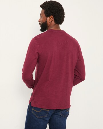 FatFace Woodside Long Sleeve Henley (Regular & Tall) - Burgundy
