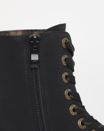 Heavenly Feet Justina Lace Up Chunky Boot Wide Fit