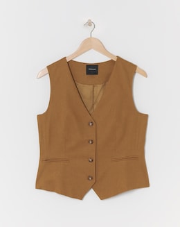 Linen Button Front Waistcoat