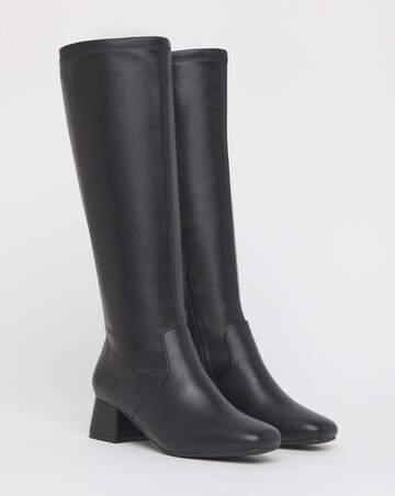 Claudia Low Block Heel Knee High Boots - Wide Fit (E) & Standard/Curvy Calf