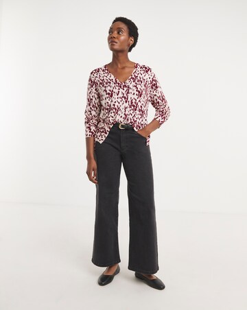 Print V Neck Jumper