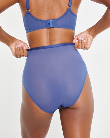 Pretty Secrets Delilah Embroidery Contemporary Full Fit Brief Knickers Navy