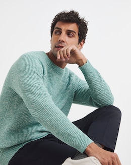 Cotton Twist Crew Neck Knitted Jumper