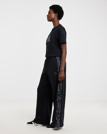 adidas Wide Leg Leopard Print 3 Stripe Jogger