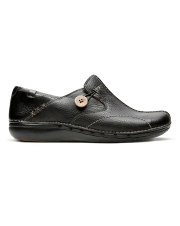 Clarks Un Loop Button Slip On Shoes Wide Fit