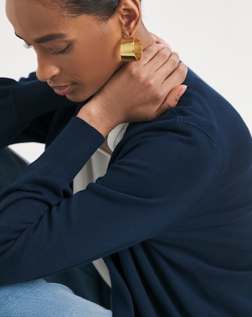 Navy Longline Edge To Edge Cardigan