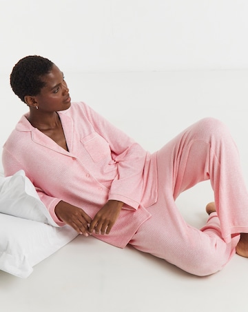 Pretty Secrets Supersoft Ribbed Button Through Pyjama Set