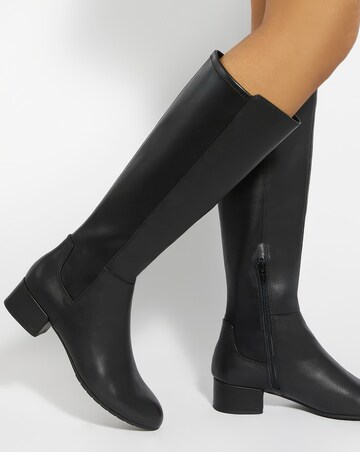 Dune Tayla Knee High Leather Boots Standard Fit