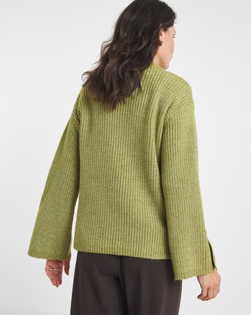 Green Button Sleeve Jumper