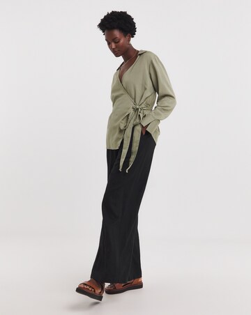Wrap Tie Cotton Shirt