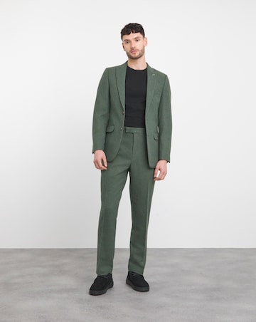 Green Wool Blend Suit Jacket