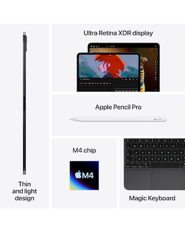 Apple iPad Pro (M4, 2024) 13inch Ultra Retina XDR Wi-Fi 512GB - Space Black
