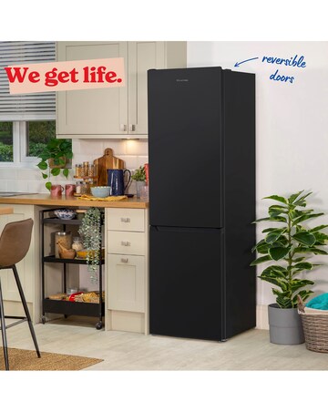 Russell Hobbs RH186FFF60B Frost Free Fridge Freezer - Black- E Rated 186 CM