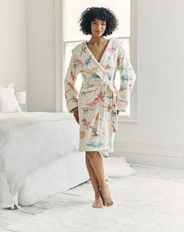 Chelsea Peers Dinosaur Print Fleece Hooded Dressing Gown