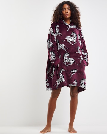 Zebra Print Hooded Lounge Dress