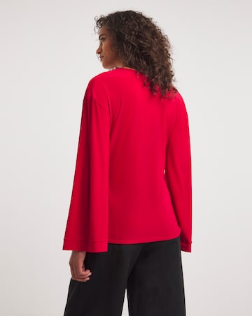 Flared Sleeve Wrap Top