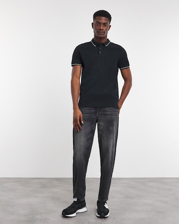 Pure Cotton Tipped Pique Polo Long