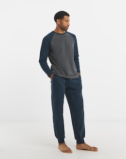 Colour Block Microfleece Pyjamas