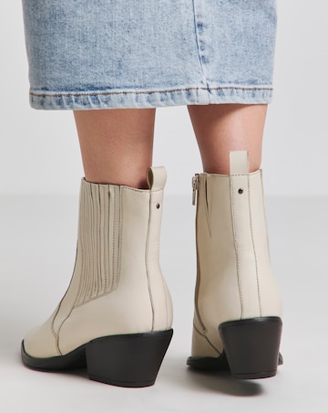 Katya Leather Pointed Chelsea Western Ankle Boots - Extra Wide Fit (EEE)