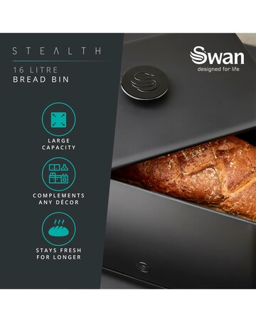 Swan Stealth Bread Bin